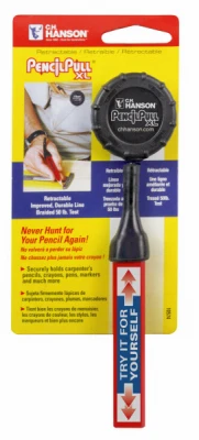 Retractable Pencil Pull Holder with Black Finish and 3.5 Foot Nylon String