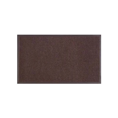 Floor Mat, Dual Rib Chocolate Brown, Indoor/Outdoor, 18 x 28 In.