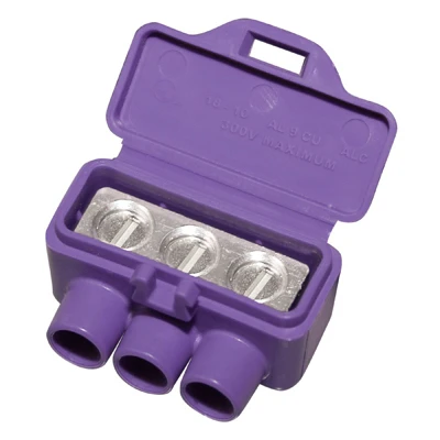 Alumiconn Aluminum To Copper Lug Connector, 3 Ports, 10-Pk.