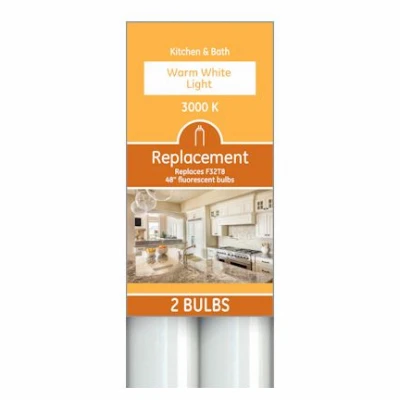 LED Linear Light Bulbs, T8, Frosted Warm White, 1750 Lumens, 15 Watt, 48 In., 2-Pk.