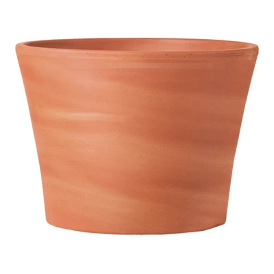 Cono Duo Planter, White Terra Cotta Clay, 6-In.