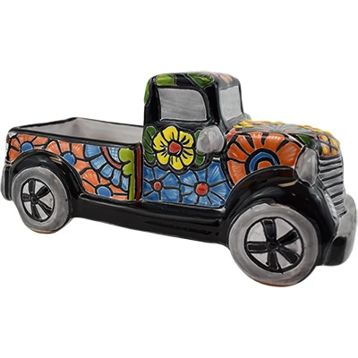 Vintage Hand-painted Ceramic Planter In Vintage Truck Design, 11 X 5 Inches