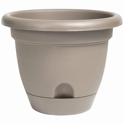 Lucca 12-Inch Self-Watering Pebble Stone Plastic Planter