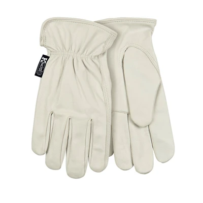 Women's Grain Goatskin Driver Glove, Pearl Color, L