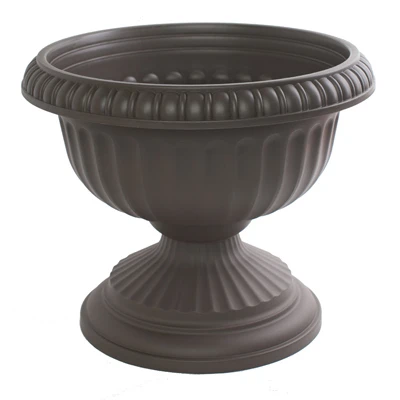Grecian Urn Planter, Charcoal Plastic, 12 Inch