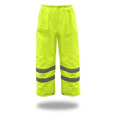 Rain Pants, Hi-Vis Yellow Polyester, Lined, XXXL