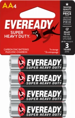 Super Heavy Duty AA (Double A) Battery, 4 Count
