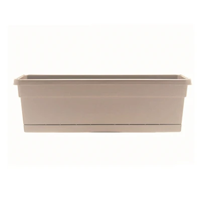Window Box Planter, Taupe Poly Resin, 30 In.