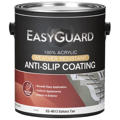 Anti-Slip Floor Coating, Sahara Tan Flat Finish Acrylic, 1 Gallon Container