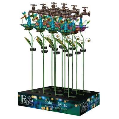 Solar Light Waterdrop Animal Stake, Assorted, 36-In.