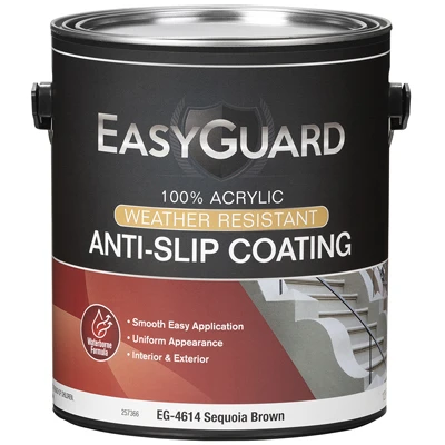 Anti-Slip Floor Coating, Sequoia Brown Flat Acrylic, 1 Gallon