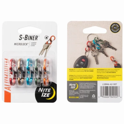 S-Biner MicroLock Aluminum, 5-Pk., Assorted Colors