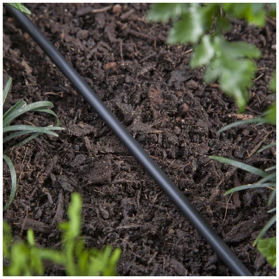 Black Polyethylene Water Supply Tubing, 0.25 Inch Diameter by 25 Feet Length