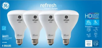 LED HD+ Refresh Light Bulb, BR30 Medium Base, Daylight, 8 Watt, 4-Pk.