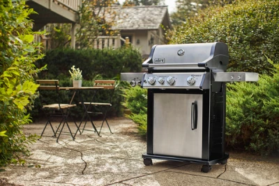 Spirit SP-335 LP Gas Grill, 3 Burners + Sear + Side Burner, 32,000 BTU, Stainless Steel