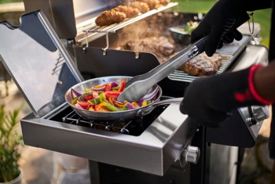 Spirit SP-335 LP Gas Grill, 3 Burners + Sear + Side Burner, 32,000 BTU, Stainless Steel