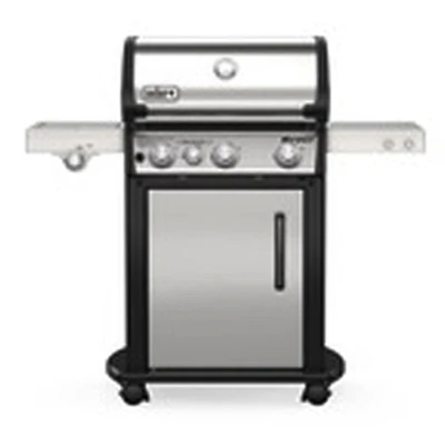 Spirit SP-335 LP Gas Grill, 3 Burners + Sear + Side Burner, 32,000 BTU, Stainless Steel