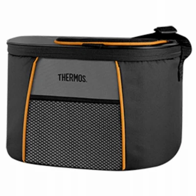 Soft-Sided Cooler, Black/Gray, Holds 6 Cans