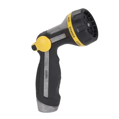 8-pattern Hose Nozzle With Thumb-control And Rubber Comfort-grip