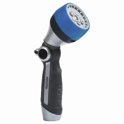 7-pattern Oversized Hose Nozzle With Wand, Dual-position, Gel Coating Over Metal