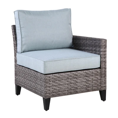 Serronova Cushioned Chair, Light Gray Wicker/Aluminum, Left-Arm