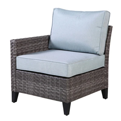 Serronova Cushioned Chair, Light Gray Wicker/Aluminum, Right-Arm