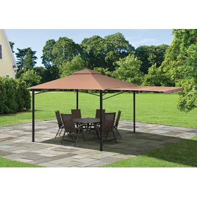 Redwood Steel Frame Gazebo with Bronze Cover, 11 Feet by 11 Feet