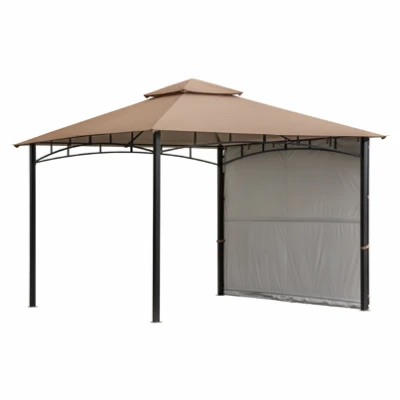 Redwood Steel Frame Gazebo with Bronze Cover, 11 Feet by 11 Feet