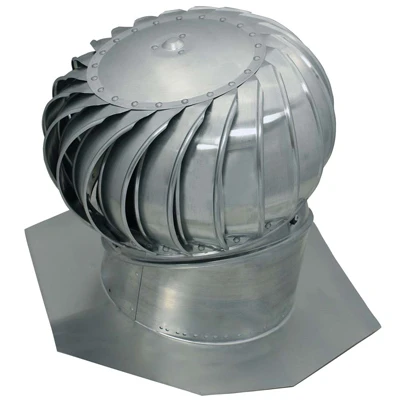 Airhawk Ventilation Turbine, Internal Brace, Aluminum, Mill Finish, 12 In.