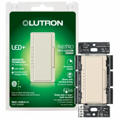 Maestro CFL/LED Digital Dimmer Switch, Single Pole/3-Way, Light Almond, 150-Watts