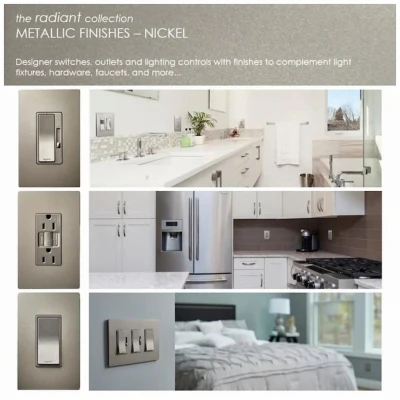 Pass and Seymour Duplex Electrical Outlet with Type C USB Charger, Nickel Finish, 6.0 Amp USB, 15 Amp Standard Outlet
