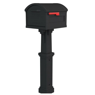 Grand Haven Mailbox and Post Cover Combo, XL Size, Plastic, Black