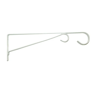 Plant Bracket, Hanging, White Powder-Coated Steel, 12-In.