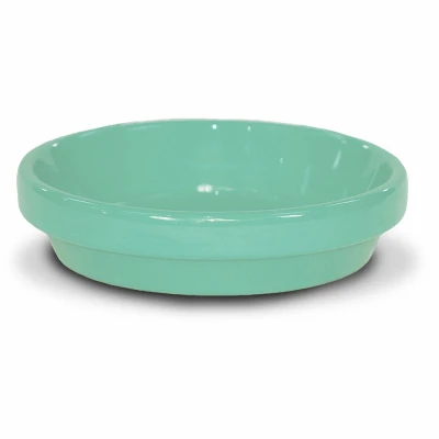 Ceramic Planter Saucer, Sage Green, 5.75 Inches, Powder Coated