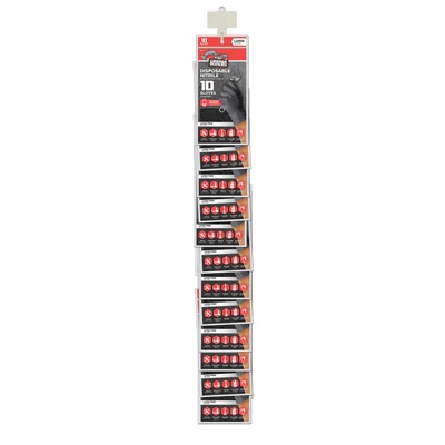 Disposable Nitrile Gloves, Black, Large, 10 Count