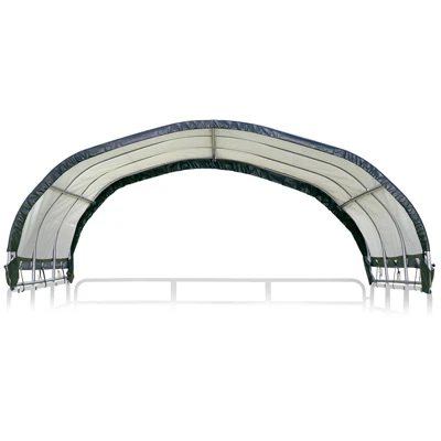 Corral Shelter with Green Water Resistant Cover and Steel Frame, 12 by 12 Feet, Panels Not Included