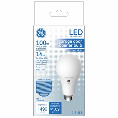 LED Relax Light Bulb, A19, Garage, Frosted Soft White, 1490 Lumens, 14 Watt
