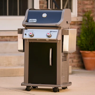 Weber Spirit E-210 Liquid Propane Grill with Porcelain Enamel Cast Iron Grates, 26,500 BTU, Black
