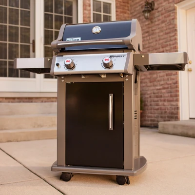 Weber Spirit E-210 Liquid Propane Grill with Porcelain Enamel Cast Iron Grates, 26,500 BTU, Black