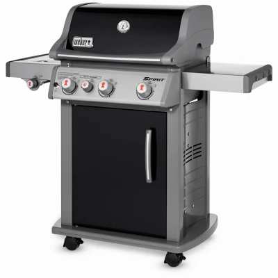 Spirit E-330 LP Gas Grill With Side Burner, Sear Station, Porcelain Enamel, 32,000 BTU, Black