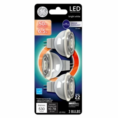 LED Recessed Bulbs, MR16, 520 Lumens, 6.5 Watt, 3-Pk.