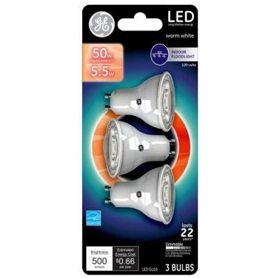 LED Recessed Bulb, MR16, 430 Lumens, 5.3 Watt, 3-Pk.