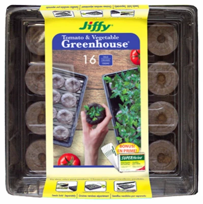 Peat Pellet Tomato Greenhouse, 11 x 11 In., 16-Count