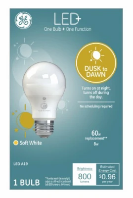 LED+ Dusk-to-Dawn Light Bulb, Frosted, 800 Lumens, 8.5 Watt