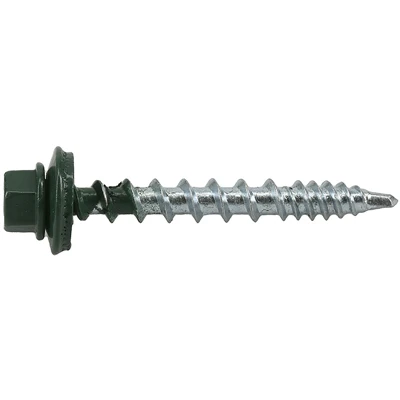 Powerpro Self Drilling Roofing Screws, Metal To Wood, Forest Green, #10 x 1.5 In., 1 Lb.