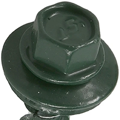 Powerpro Self Drilling Roofing Screws, Metal To Wood, Forest Green, #10 x 1.5 In., 1 Lb.