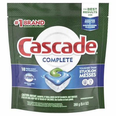 Complete ActionPacs Dishwasher Detergent Pods, Fresh Scent, 18-Ct.