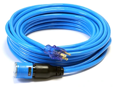 Extension Cord, Blue, 12/3, 50-Ft.