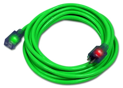 Extension Cord, Green, 12/3, 25-Ft.