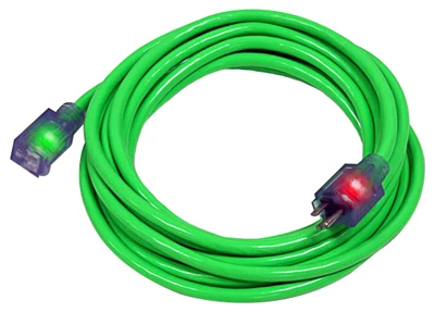 Extension Cord, Green, 14/3, 100 Ft.